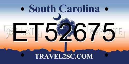 ET52675 South Carolina License Plate