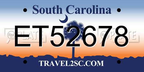ET52678 South Carolina License Plate
