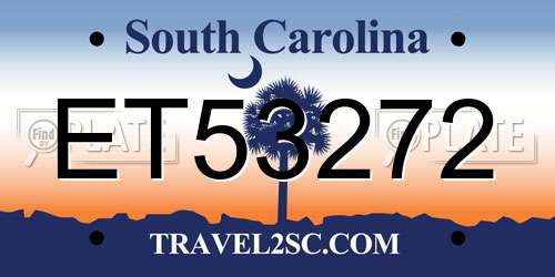ET53272 South Carolina License Plate