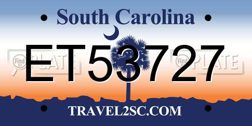 ET53727 South Carolina License Plate