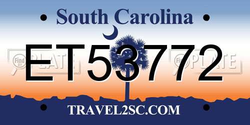 ET53772 South Carolina License Plate