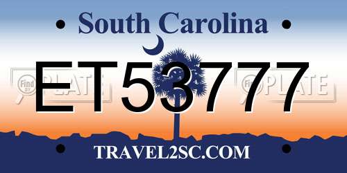 ET53777 South Carolina License Plate