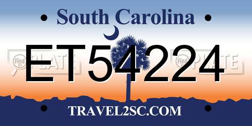ET54224 South Carolina License Plate