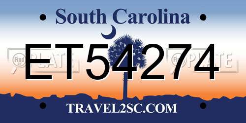ET54274 South Carolina License Plate