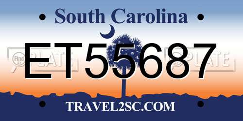 ET55687 South Carolina License Plate