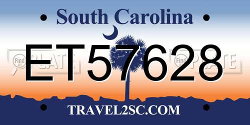ET57628 South Carolina License Plate