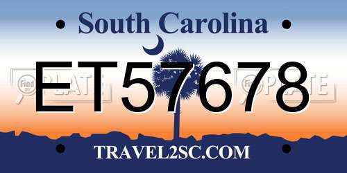 ET57678 South Carolina License Plate