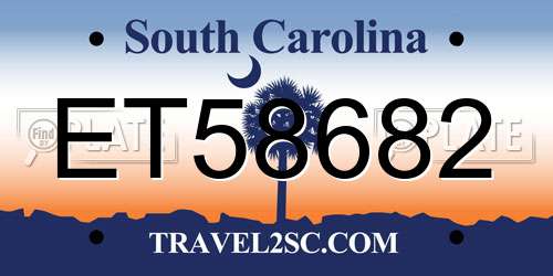 ET58682 South Carolina License Plate