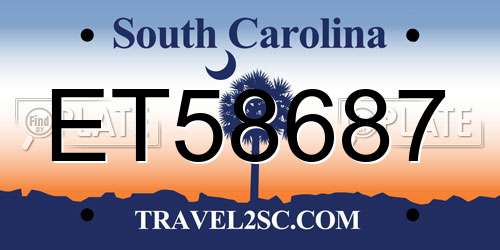 ET58687 South Carolina License Plate