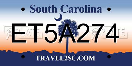 ET5A274 South Carolina License Plate