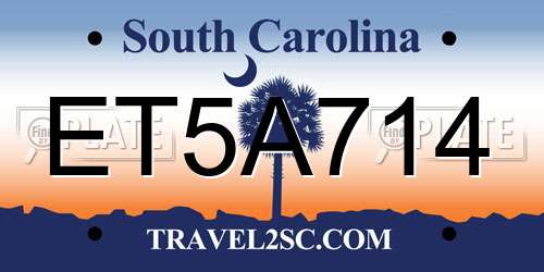 ET5A714 South Carolina License Plate