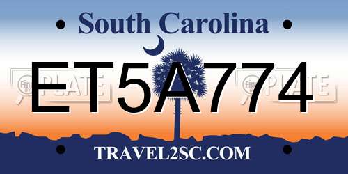ET5A774 South Carolina License Plate