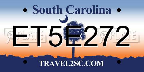 ET5E272 South Carolina License Plate