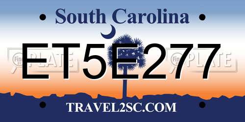 ET5E277 South Carolina License Plate