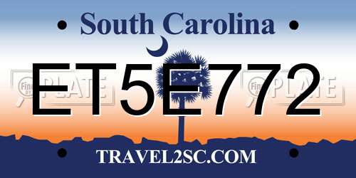ET5E772 South Carolina License Plate