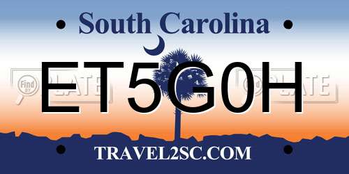 ET5G0H South Carolina License Plate