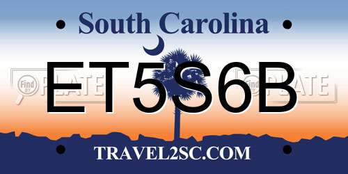 ET5S6B South Carolina License Plate