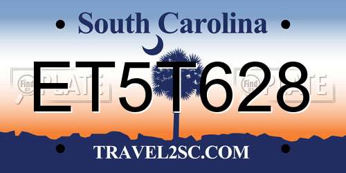 ET5T628 South Carolina License Plate