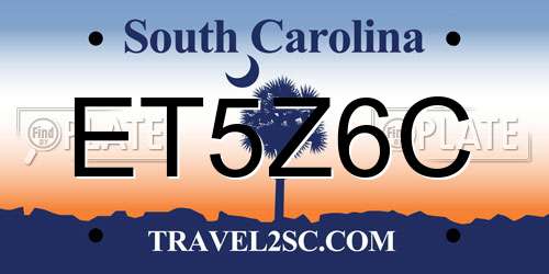 ET5Z6C South Carolina License Plate