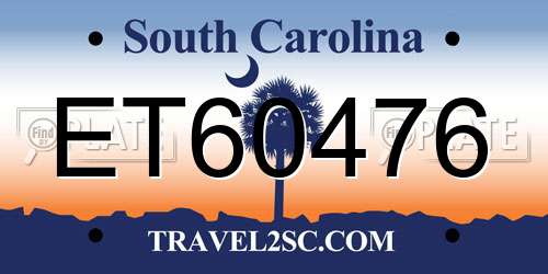 ET60476 South Carolina License Plate