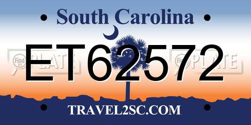 ET62572 South Carolina License Plate