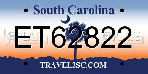 ET62822 South Carolina License Plate
