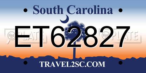 ET62827 South Carolina License Plate