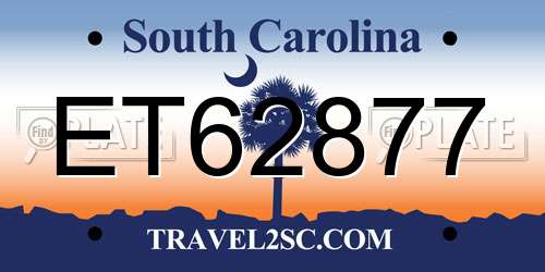 ET62877 South Carolina License Plate