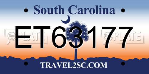 ET63177 South Carolina License Plate