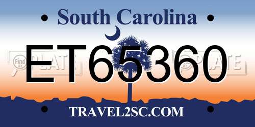ET65360 South Carolina License Plate