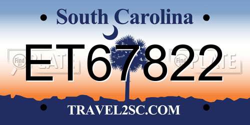 ET67822 South Carolina License Plate