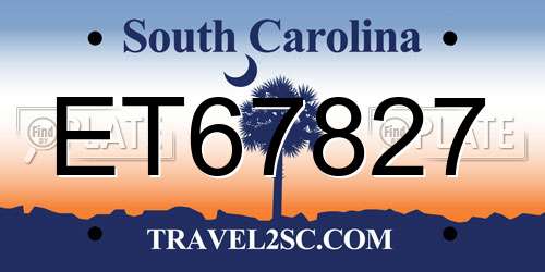 ET67827 South Carolina License Plate