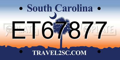 ET67877 South Carolina License Plate