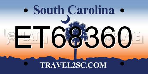 ET68360 South Carolina License Plate