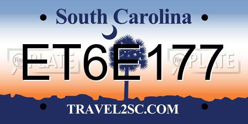 ET6E177 South Carolina License Plate