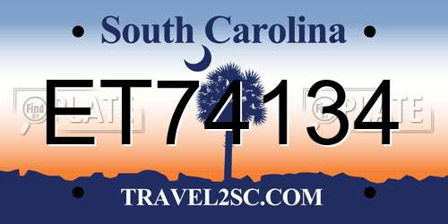 ET74134 South Carolina License Plate
