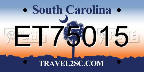 ET75015 South Carolina License Plate