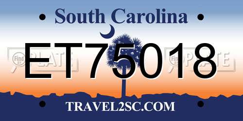 ET75018 South Carolina License Plate