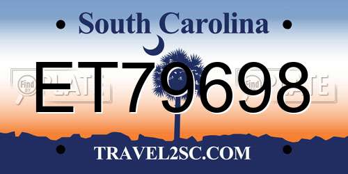 ET79698 South Carolina License Plate
