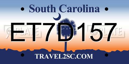 ET7D157 South Carolina License Plate