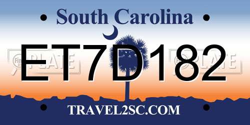 ET7D182 South Carolina License Plate