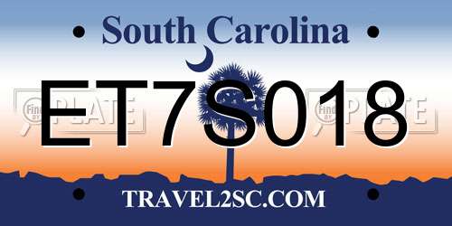 ET7S018 South Carolina License Plate