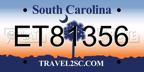 ET81356 South Carolina License Plate