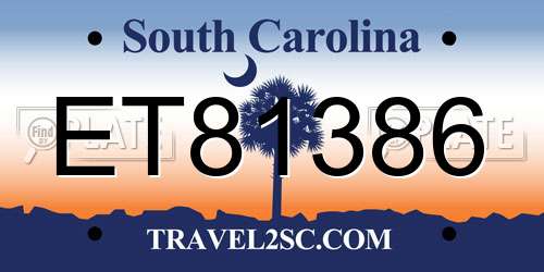 ET81386 South Carolina License Plate