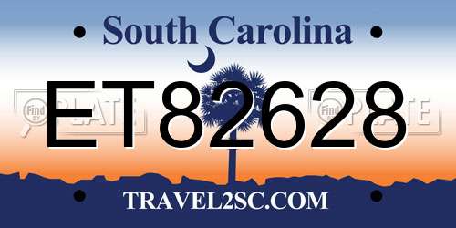 ET82628 South Carolina License Plate