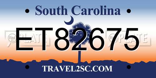 ET82675 South Carolina License Plate