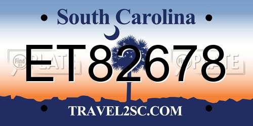 ET82678 South Carolina License Plate