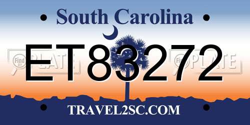 ET83272 South Carolina License Plate