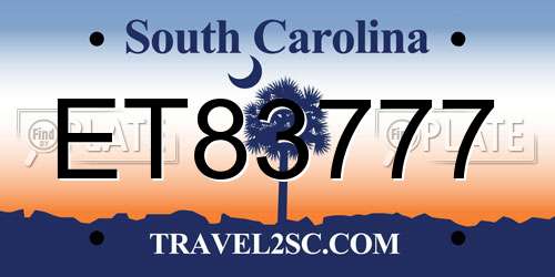ET83777 South Carolina License Plate