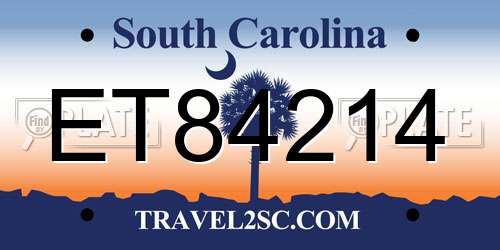 ET84214 South Carolina License Plate